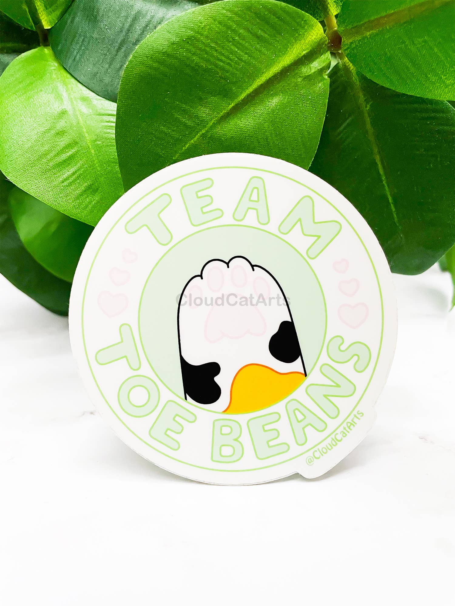 Cloud Cat Arts - Wholesale Sticker - Team Toe Beans - Cat Paw - Vinyl Sticker, weather resistant3