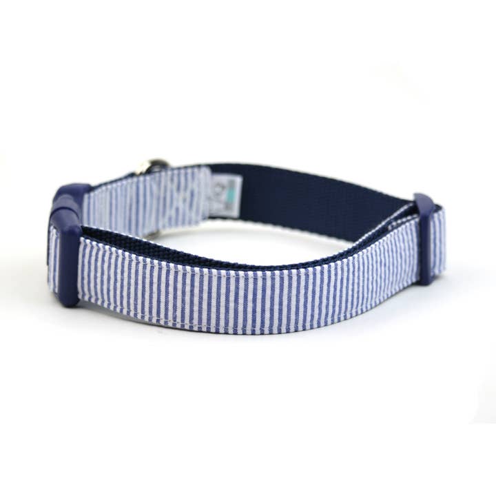 Dusidog - Wholesale Pet Collar - Dog - Blue Striped Nautical Dog Collar - The Nantucket2