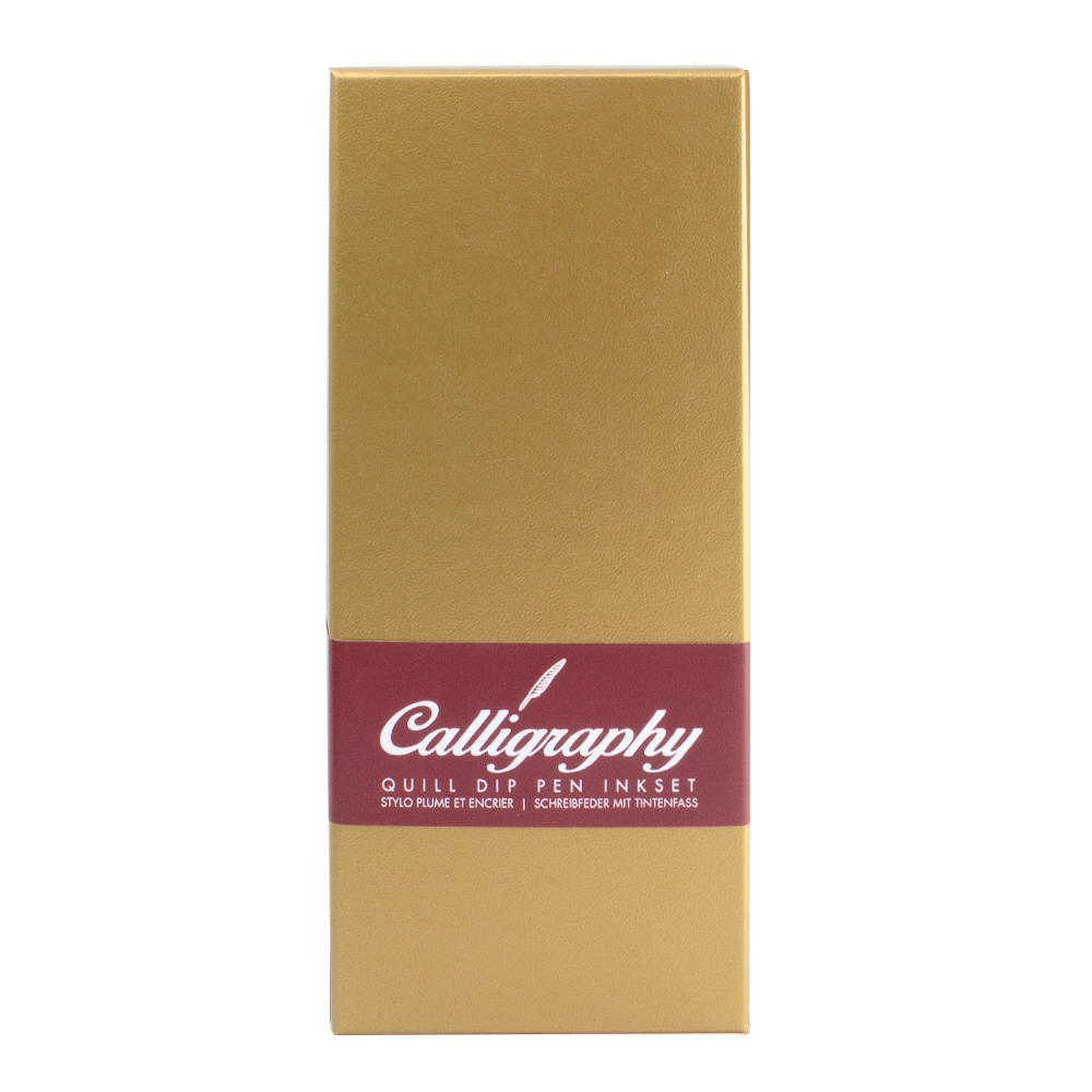 MUSEUM WEBSHOP - Wholesale Pen - Set kalligrafie schrijven in lichte gouden doos met rode pen1