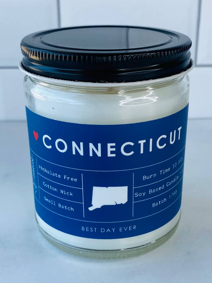 Connecticut Candle for wholesale by Rambling Caravan