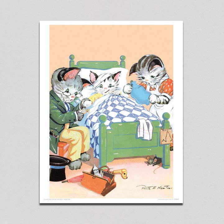 Kattenarts en Patiënt - Boeiende Katten Kunstprint voor wholesale door Laughing Elephant