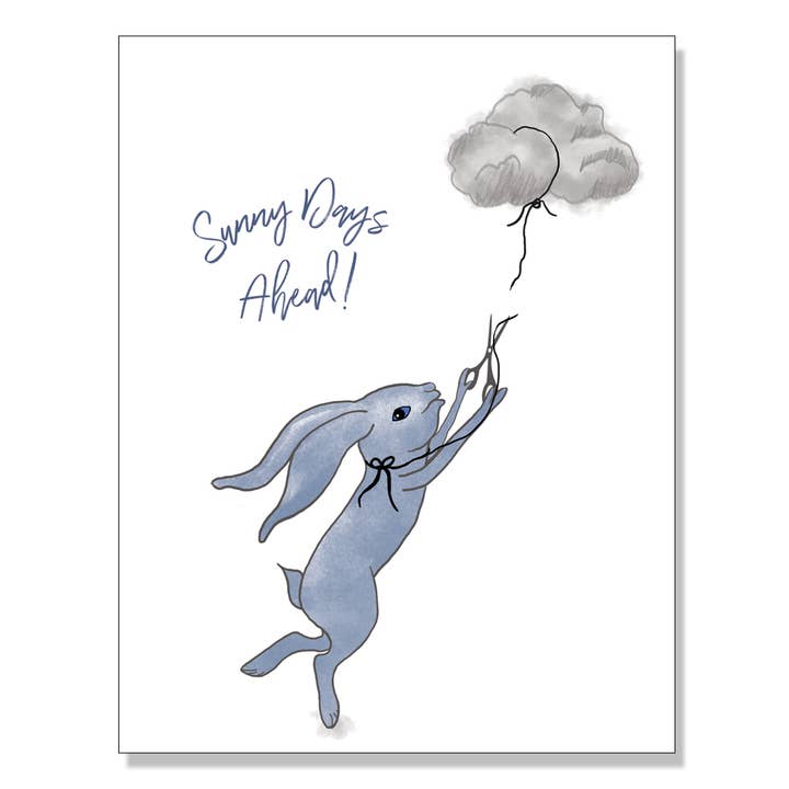 Sunny Days - Un lapin coupe un nuage pour la vente par Karen Eide Studios