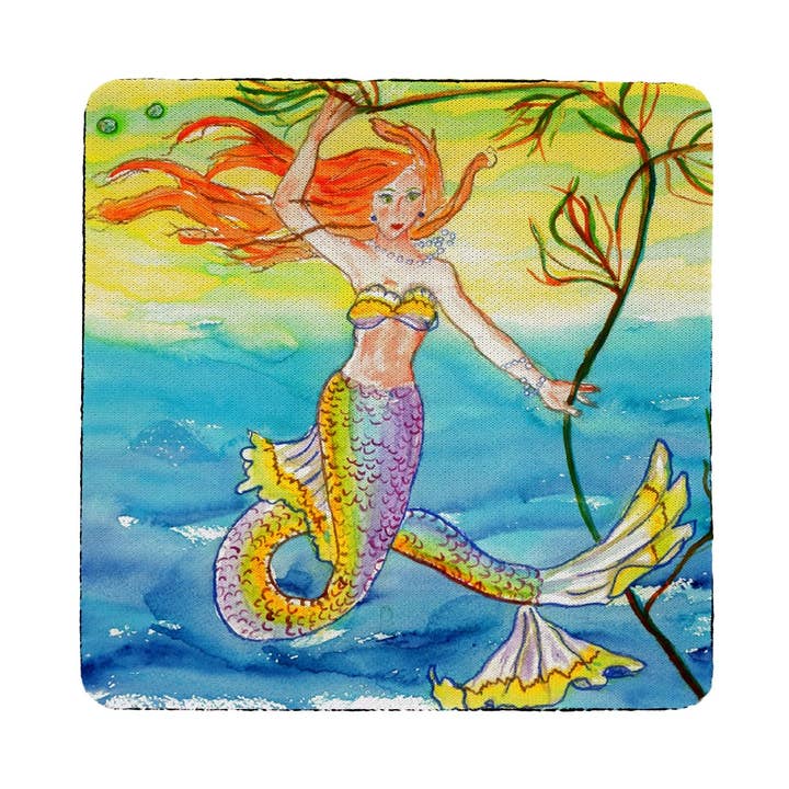 Betsy's Mermaid Coaster Set of 4 for wholesale by Betsy Drake Interiors