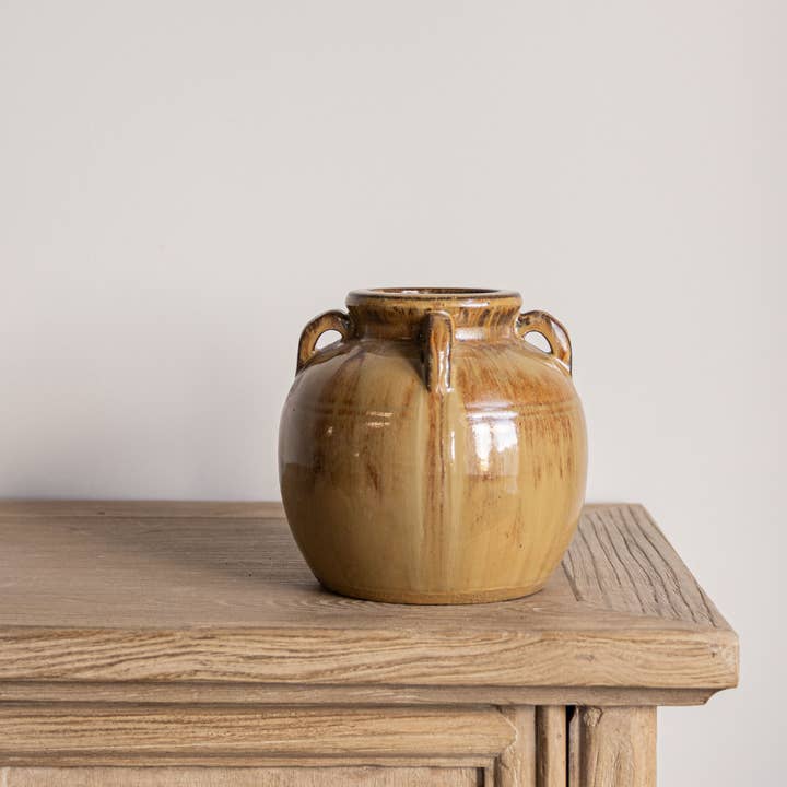 Luxe B Co - Wholesale Vase - Chevalier Cream Glazed Vase With Handles5