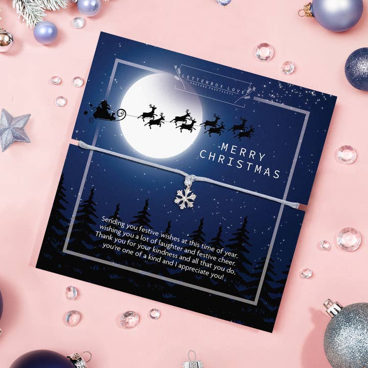 Letterbox Love Bracelets - Wholesale Charm/dangle bracelet - Merry Christmas Snowflake Bracelet1