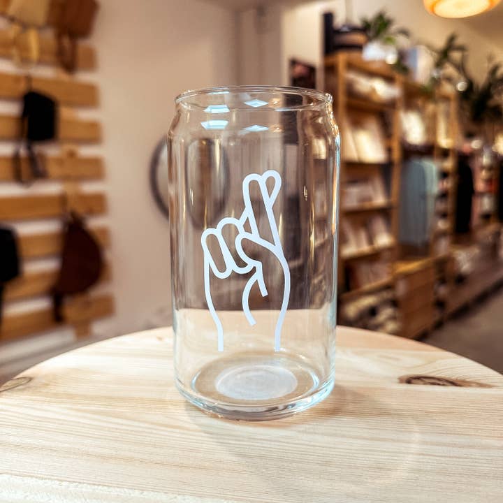 Tin can with print "Fingers Crossed" for wholesale by cool people club