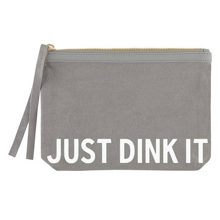 Grey Canvas Pouch - Just Dink It for wholesale by Santa Barbara Design Studio by Creative Brands