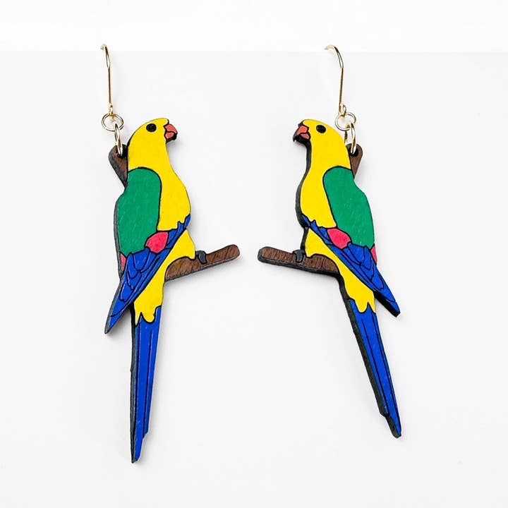 Regent Parrot Earrings for wholesale by Little Geraldine