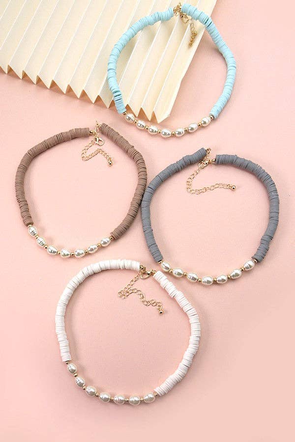 JOSSLYN by wall to wall - Wholesale Beaded/Pearl Necklace - HEISHI DISC BEAD PEARL NECKLACE | 51N20709376