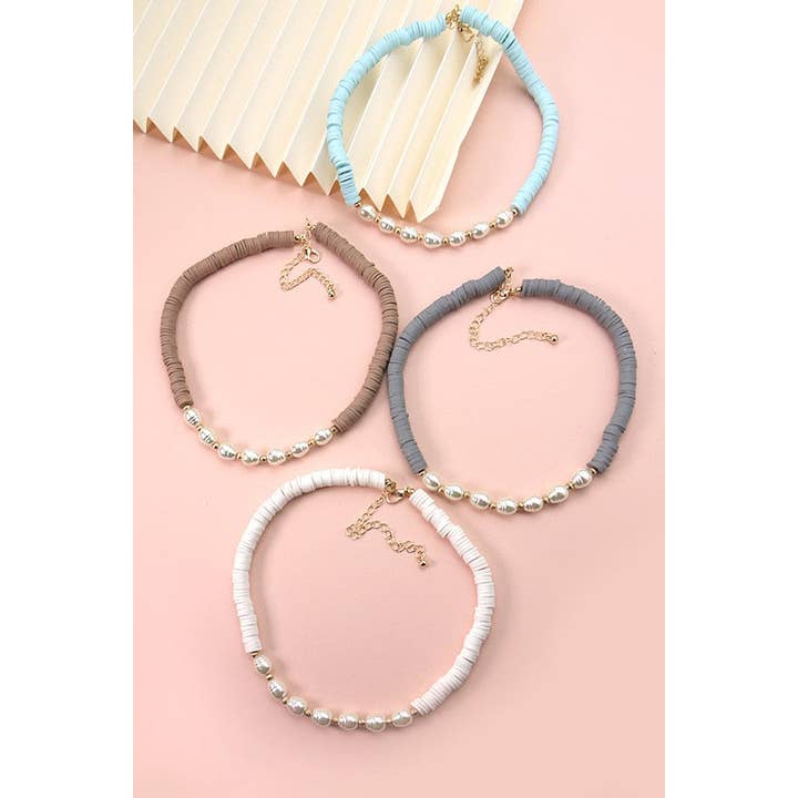 JOSSLYN by wall to wall - Wholesale Beaded/Pearl Necklace - HEISHI DISC BEAD PEARL NECKLACE | 51N20709376