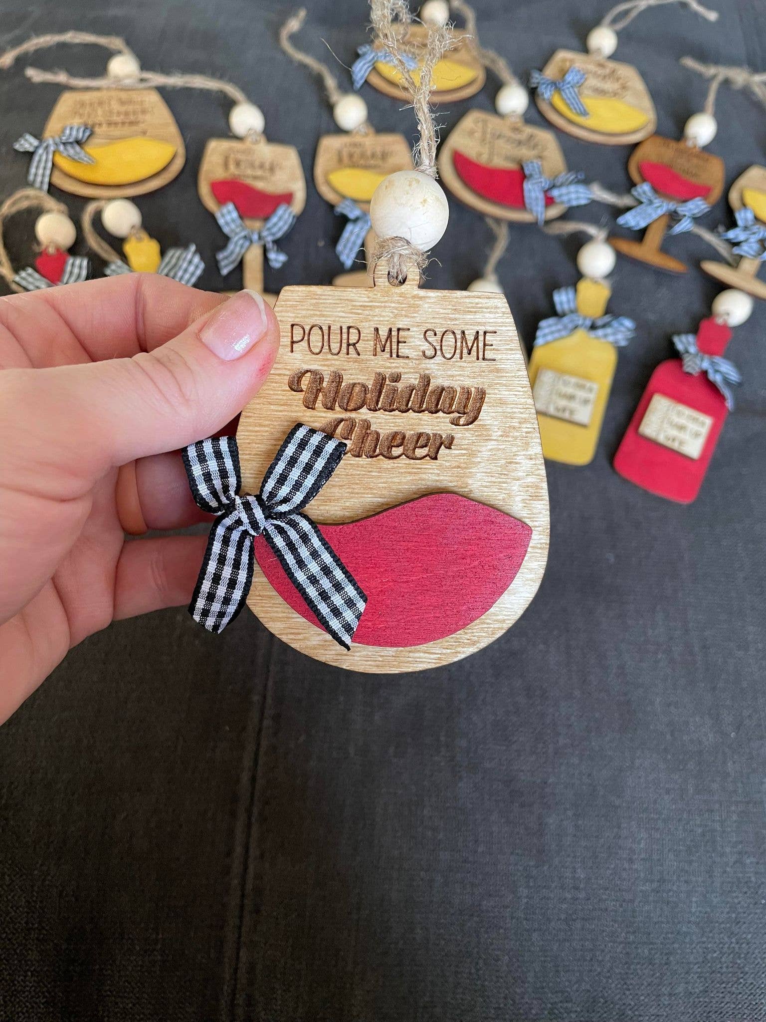 The Cracked Pig - Wholesale Ornament - Layered Birch Wine Ornaments1