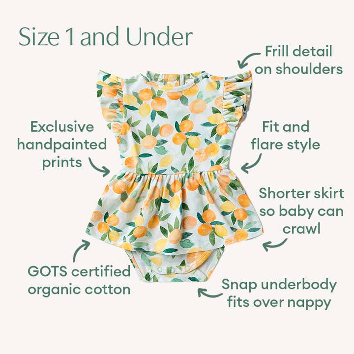 Snuggle Hunny - Wholesale Dress – Kids - Citrus Squeeze Short Sleeve Organic Dress3