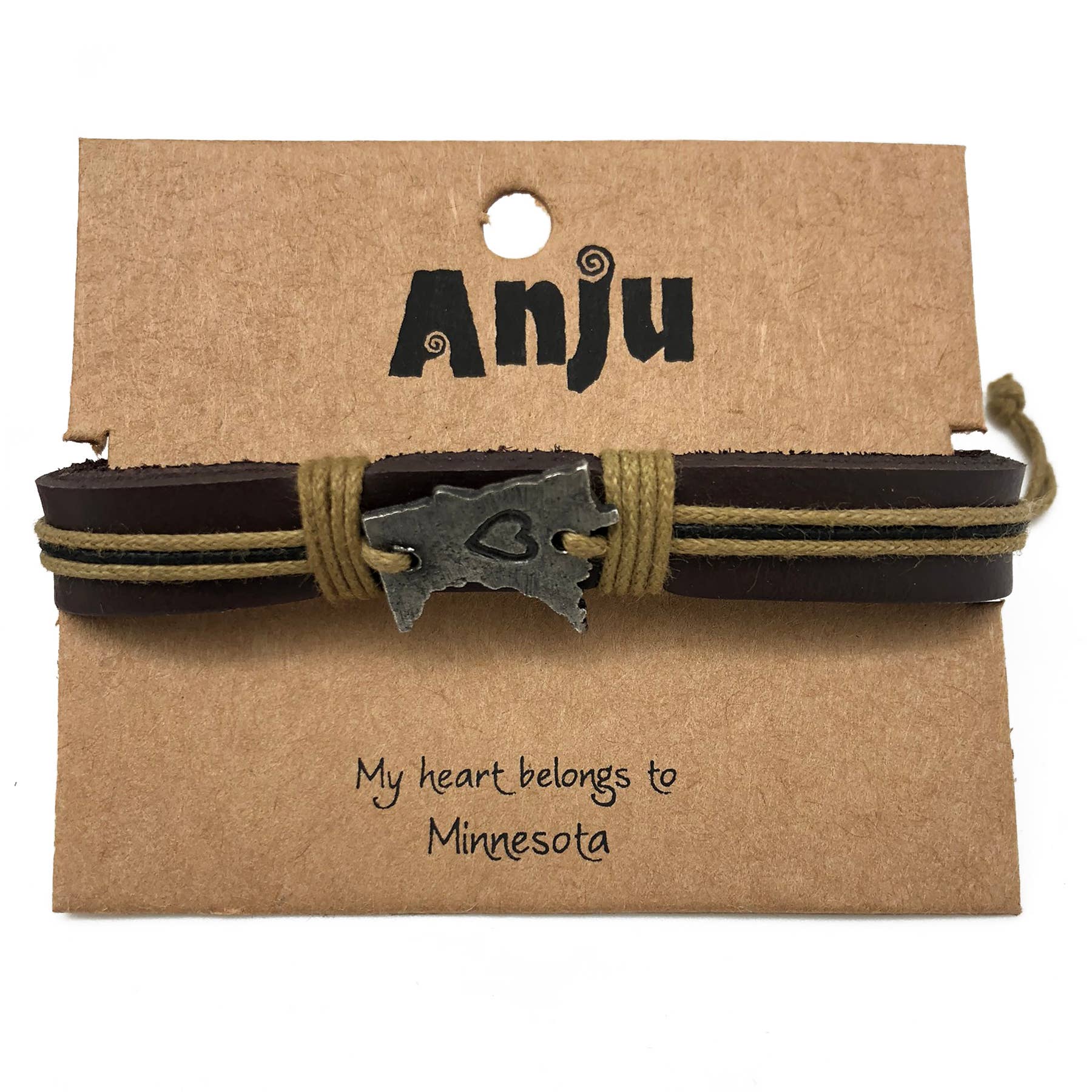 Anju Jewelry – Großhandel Armband mit Charms/Anhängern – Home State Schmuck - Zinn Lederarmband15