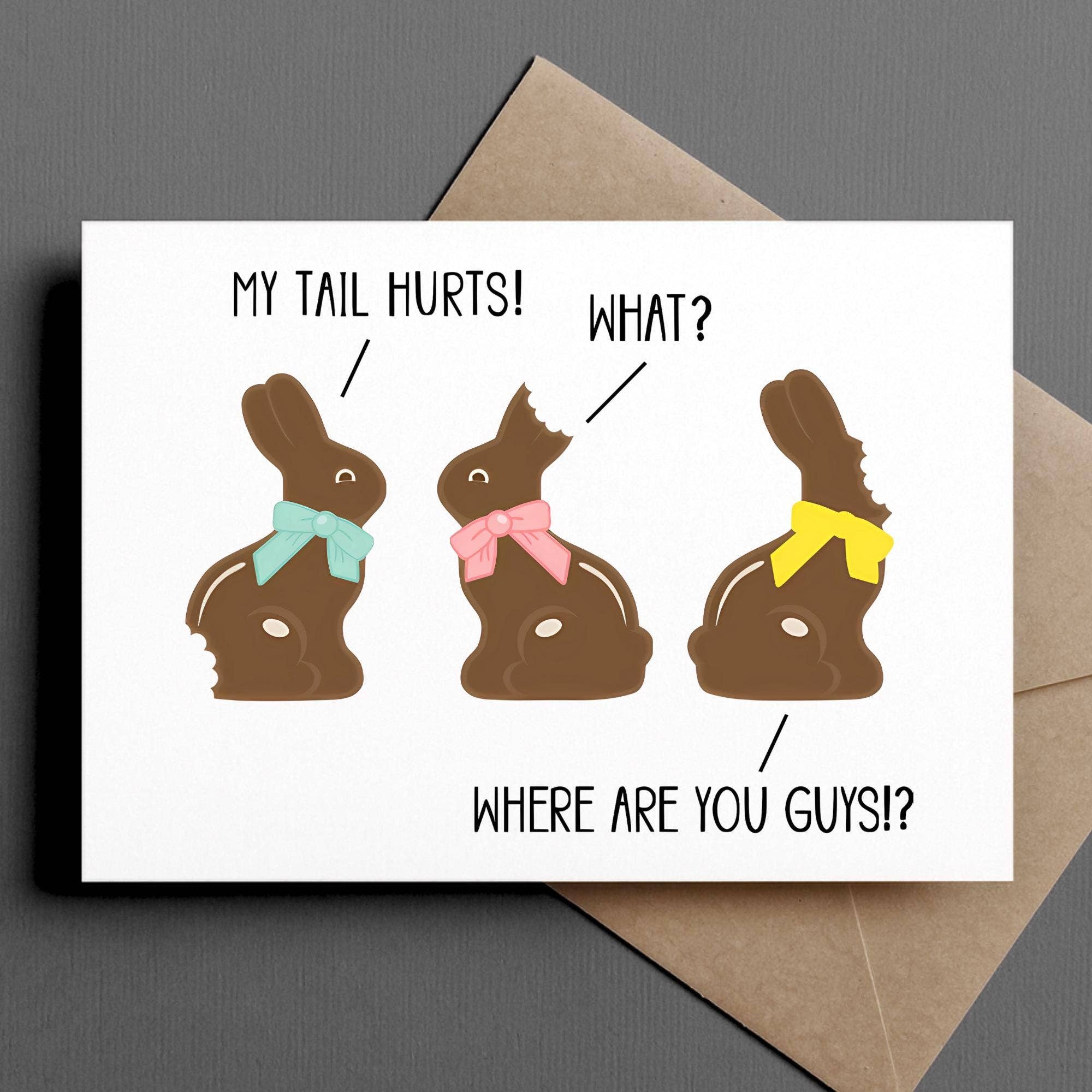 Ink & Attitude Stationery Company - Vente Cartes de Pâques - carte de Pâques amusante | lapins en chocolat0