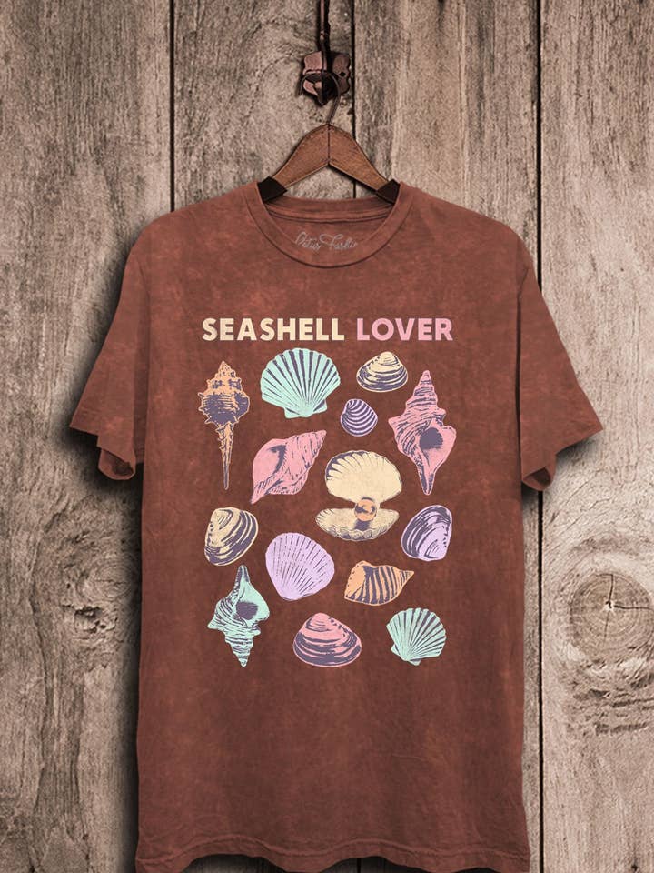 Seashell Lover grafisk top for engroshandel hos Lotus Fashion Collection