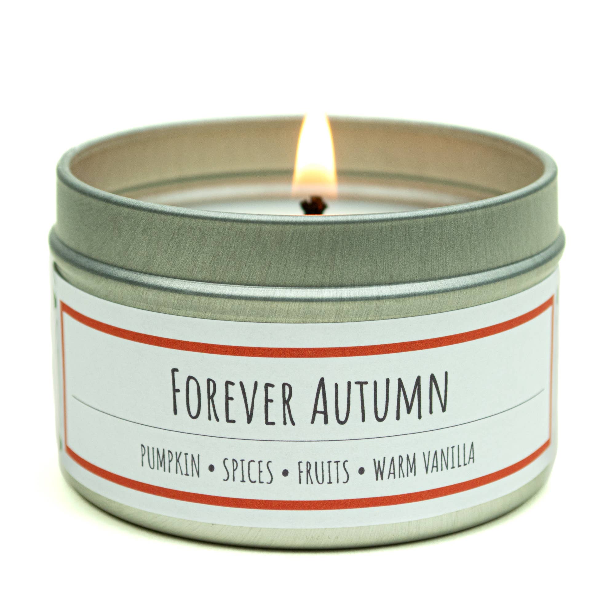 Lit Up Candle Co. – Engroshandel Rejsestearinlys – Forever Autumn duftende 3 oz. soja stearinlys i rejse dåser1