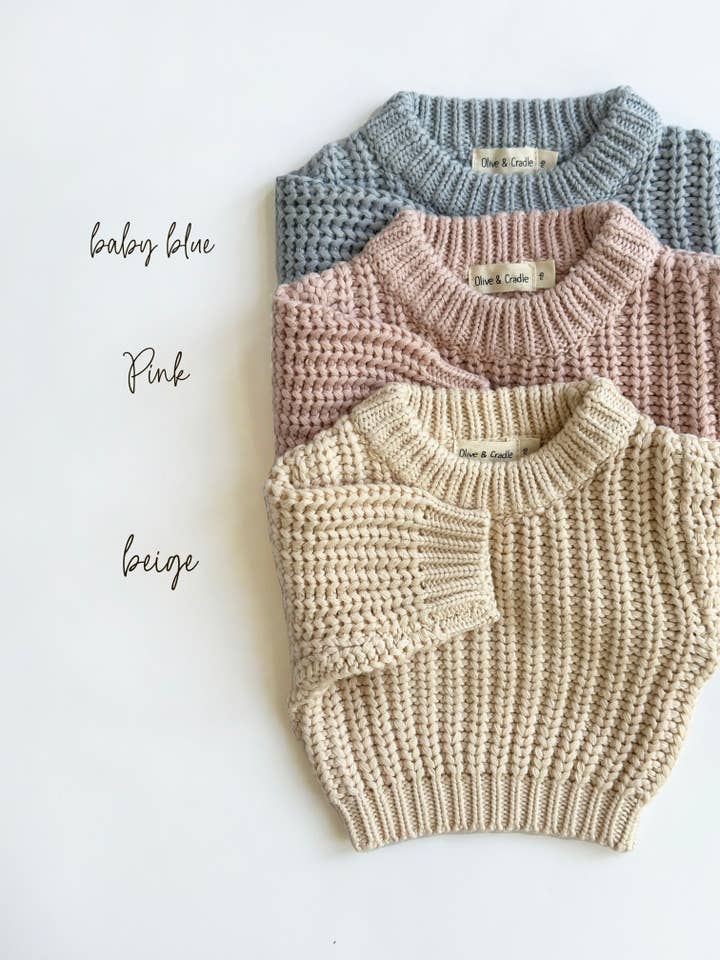 Jersey de Punto Grueso en Tonos Pastel para venta al por mayor de OLIVE & CRADLE