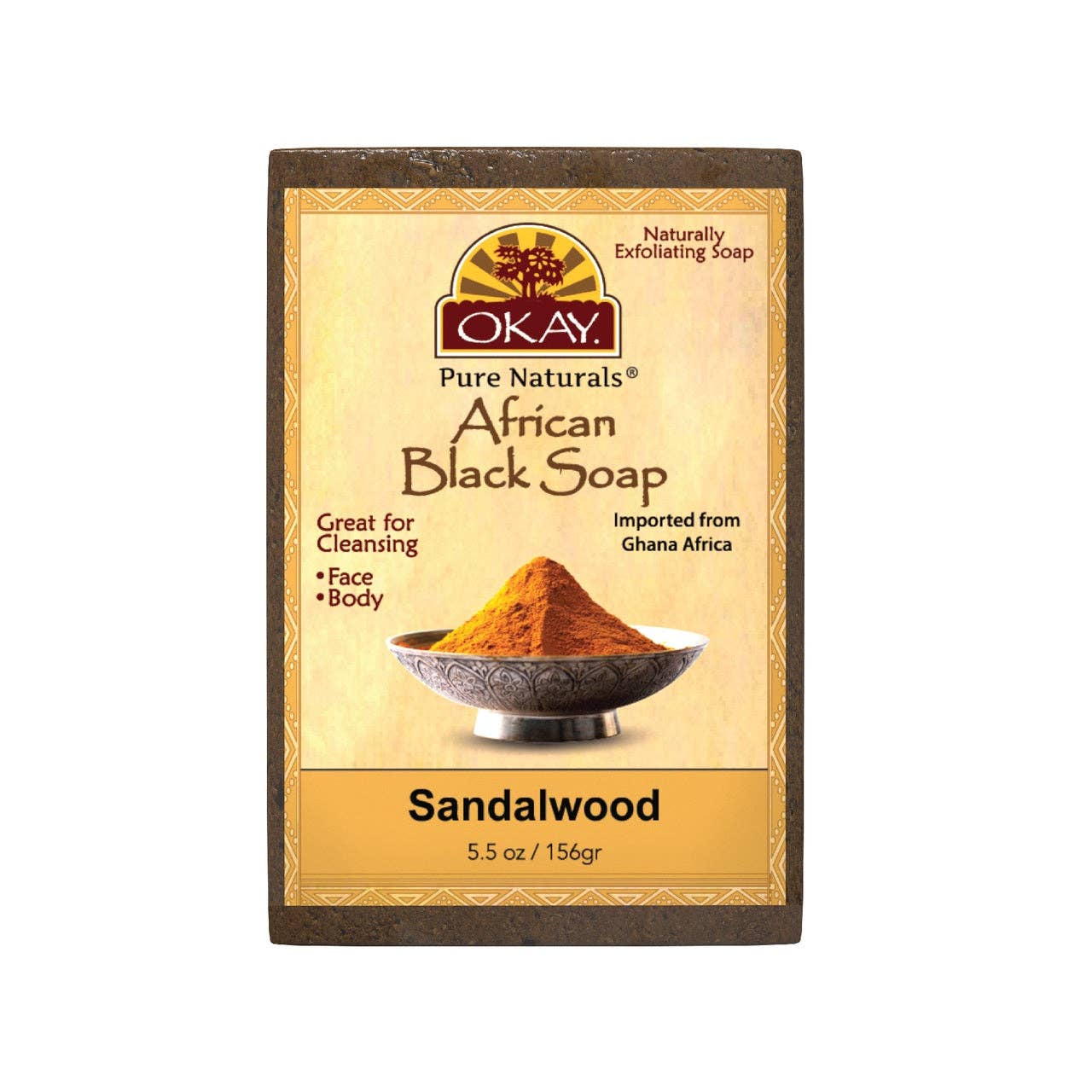 KT Supply - Venta al por mayor Pastilla de jabón - Jabón negro africano Okay de sándalo, 5.5 onzas