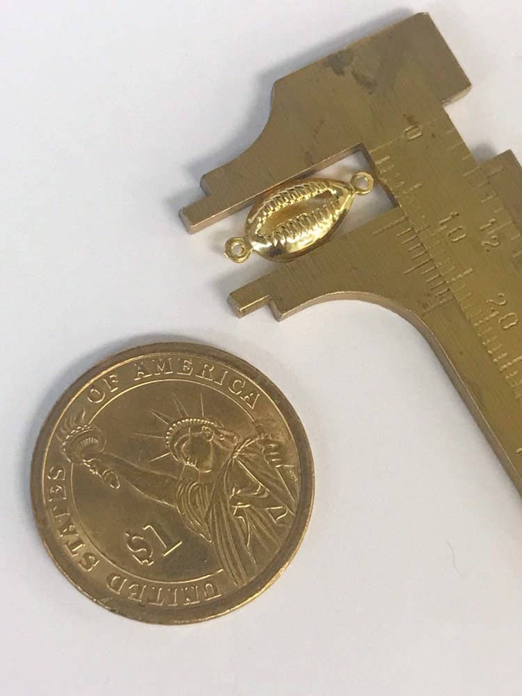 The Bead Bazaar - Wholesale Individual Charm/Pendant - Gold Filled Puka Shell Connector, Shell Charms, Dainty Puka5