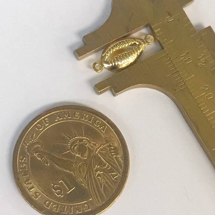 The Bead Bazaar - Wholesale Individual Charm/Pendant - Gold Filled Puka Shell Connector, Shell Charms, Dainty Puka5