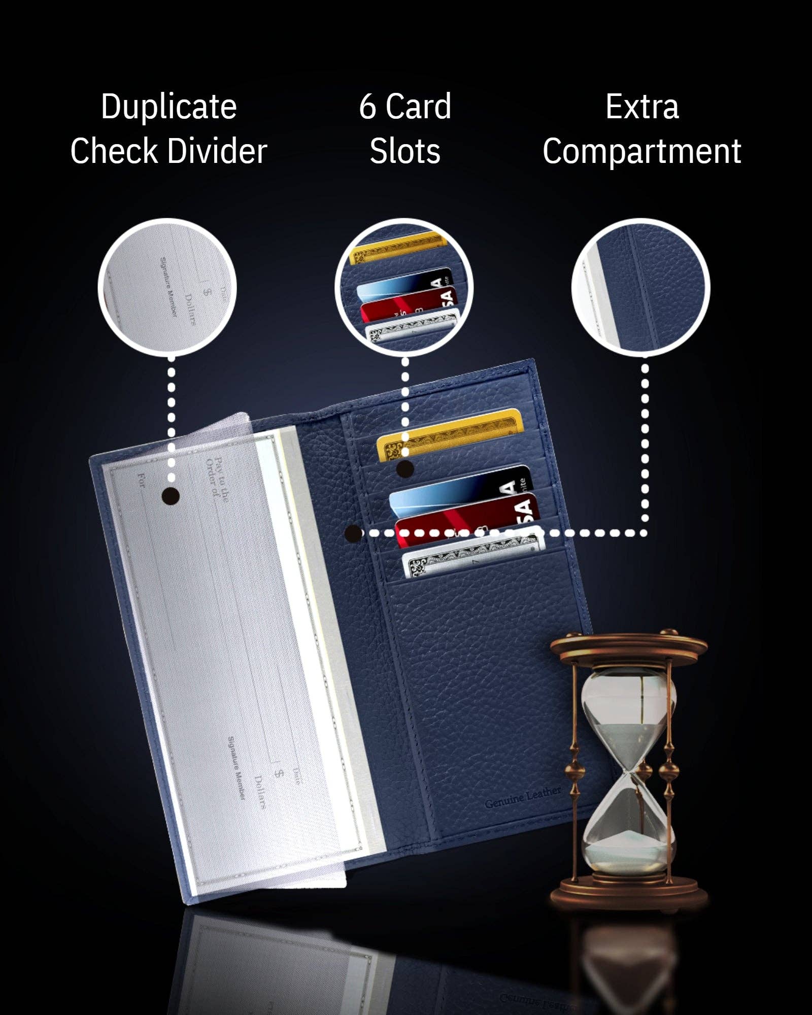 Access Denied Accessories - Wholesale Wallet - Unisex - Genuine Leather Checkbook Cover For Women &Men RFID Blocking32