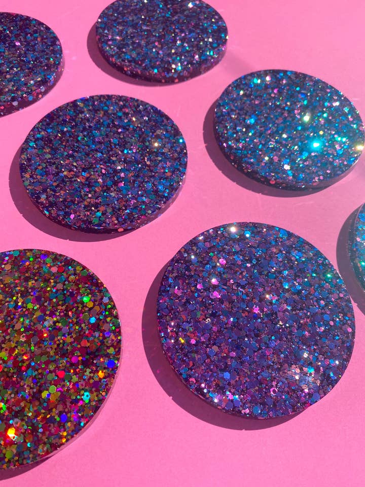 Glitter Coasters // Resin Glitter Coasters for wholesale by Zig a Star