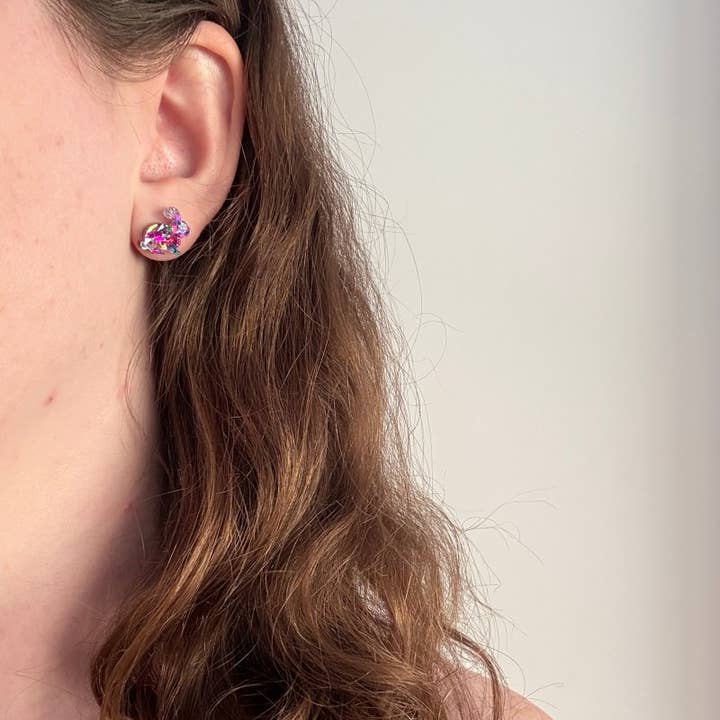 Girlfetti - Wholesale Stud/Post Earrings - Easter Bunny Acrylic Stud Earrings10