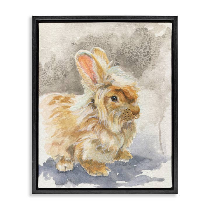 Angora Kanin Akvarel Flyder Indrammet Kunst for engroshandel hos Stupell Industries