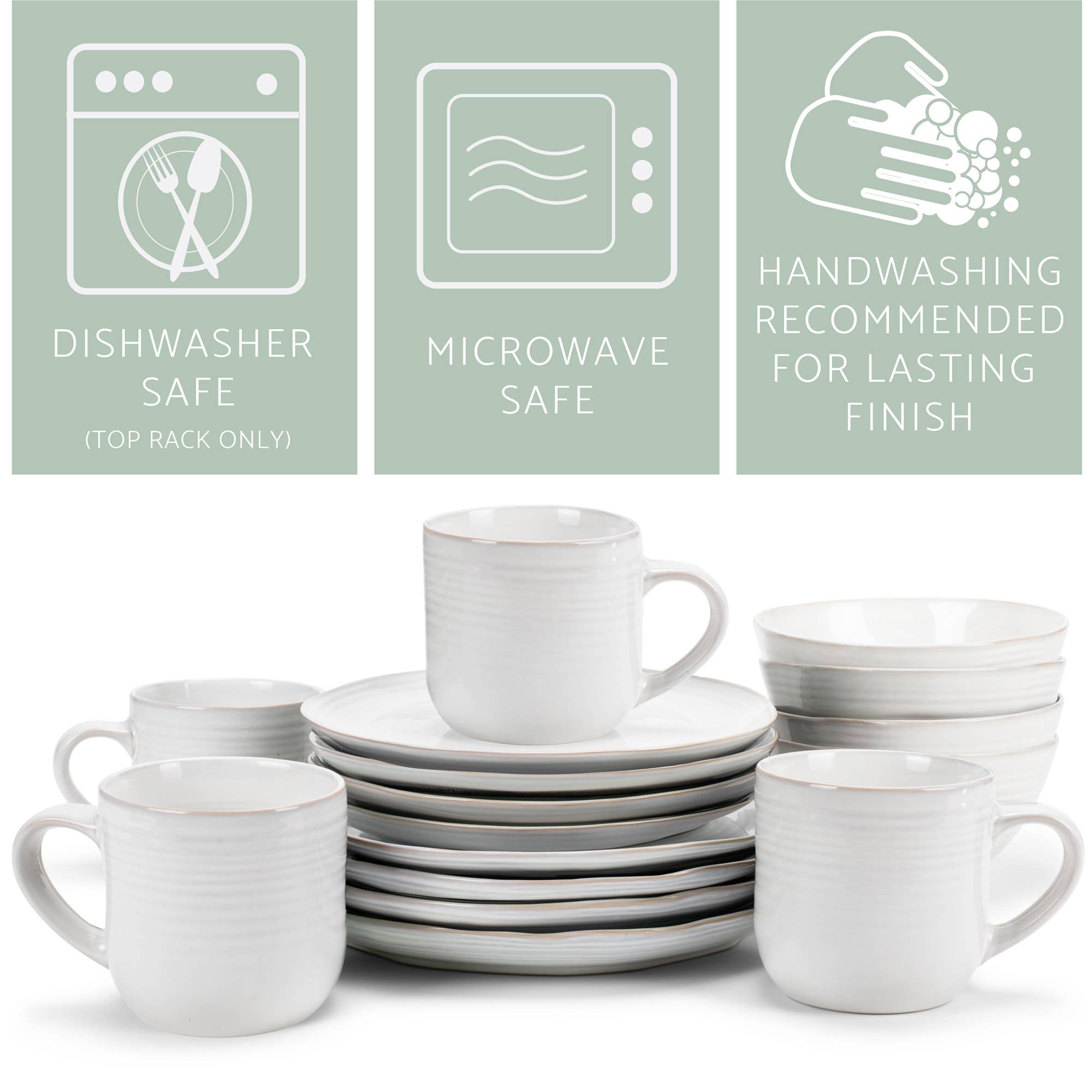 EAST AVENUE - Venta al por mayor Conjuntos de vajilla - 16 piezas Set de mesa ReactiveGlaze White2