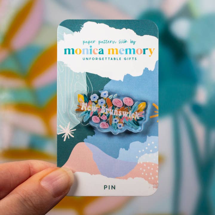 New Brunswick Canada Groove Floral Pin for wholesale by Paper Pattern Silk