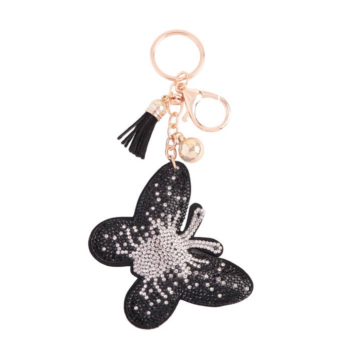 MYS Wholesale Inc - Wholesale Keychain - Women's - Butterfly Rhinestone Tassel Keychain0