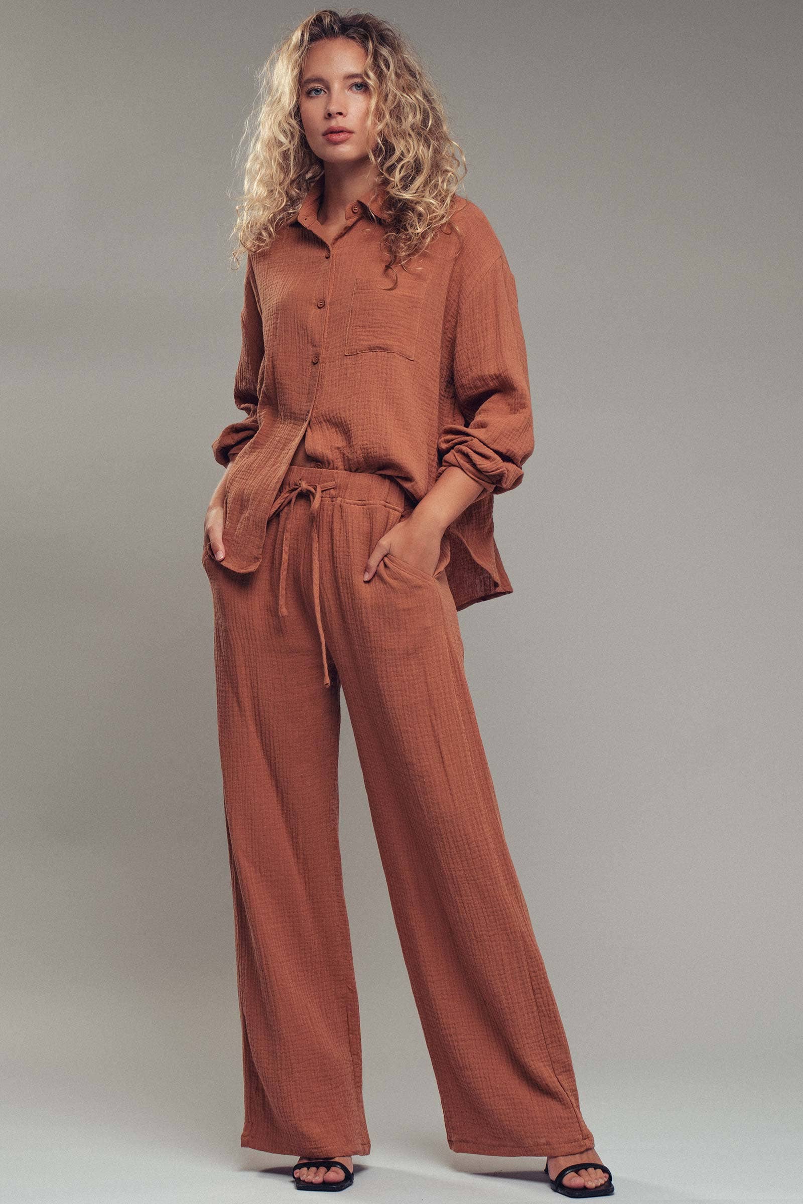 Urban Daizy - Wholesale Lounge Set - Women's - Textured Cotton Gauze Lounge Set14