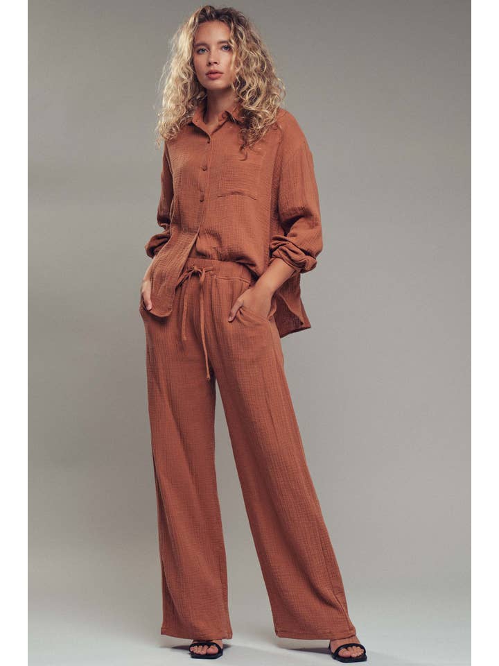 Urban Daizy - Wholesale Lounge Set - Women's - Textured Cotton Gauze Lounge Set14