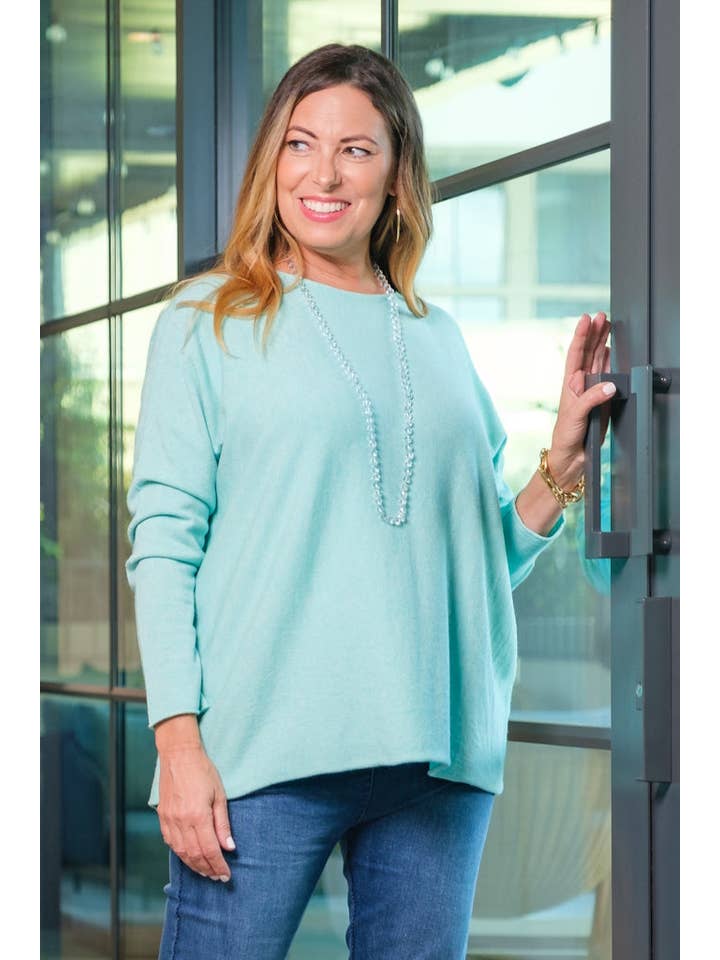 TINA Stephens Italy/Tees By Tina - Wholesale Knit Sweater - Women's - Laurin Seriously Soft Jewel Neck Sweater (BLS425)
