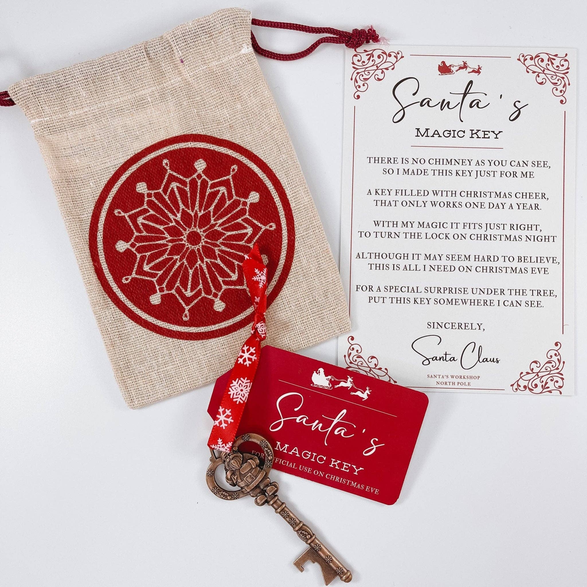 SunshineSoulMD - Vente Objets de décoration - Ornement clé magique du Père Noël0