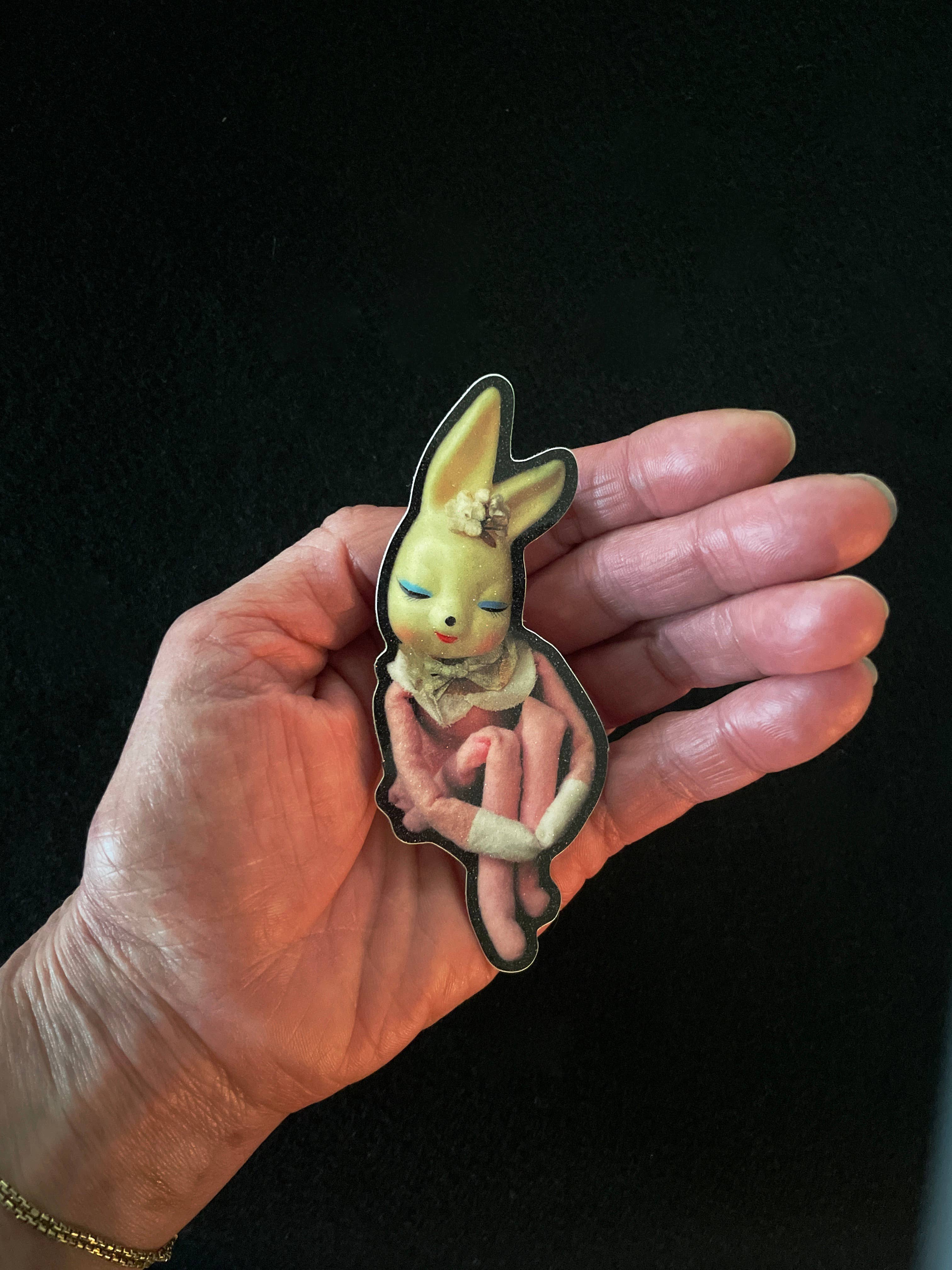 Aimee Miller Art - Wholesale Sticker - Sleeping Bunny Glitter Sticker2