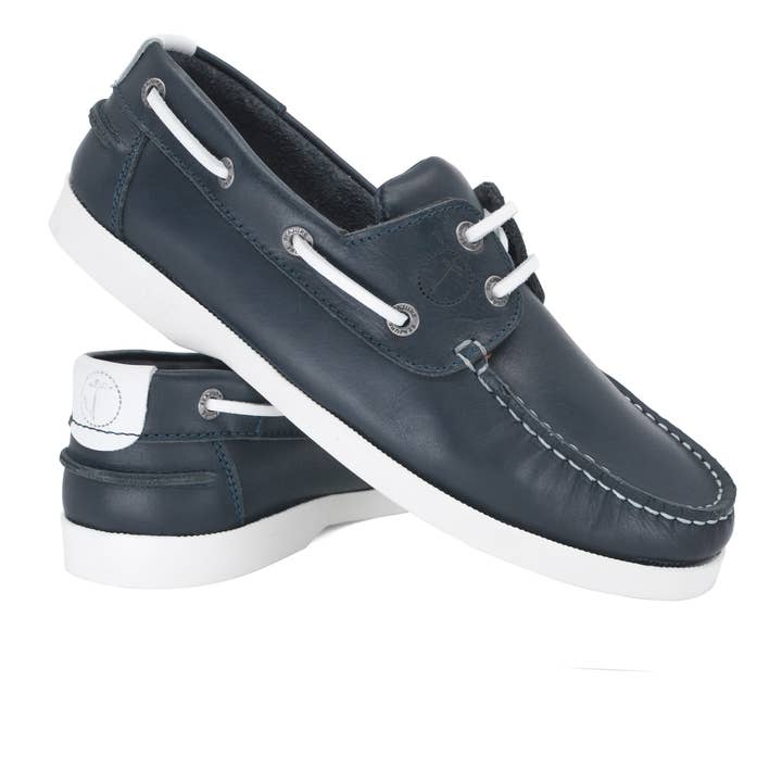 Zapatos Náuticos de Mujer Seajure Cannon Azul Marino de Cuero para venta al por mayor de Seajure