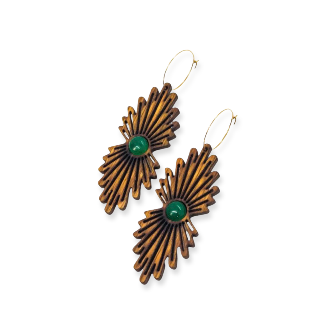 lovelevel – wholesale Dangle earrings – Gemstone Wood Earrings | SUNBURST9