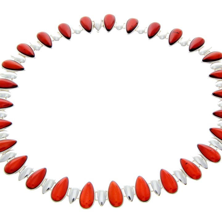 Collana moderna esclusiva in argento Sterling 925 e vera ambra baltica, con diverse pietre, AA900 per la vendita all'ingrosso da parte di SilverAmber Jewellery