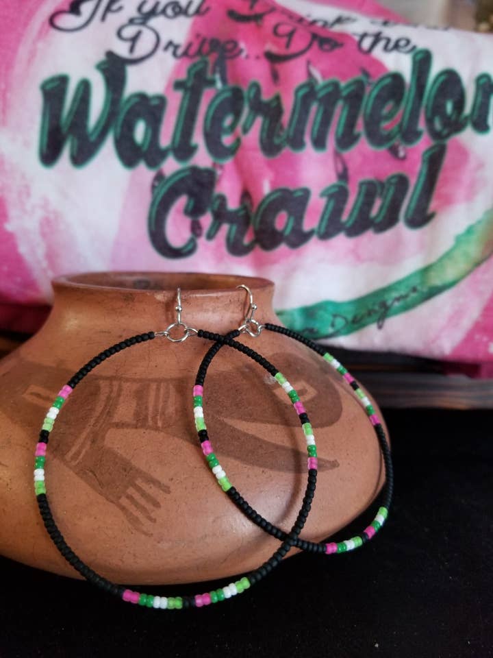 “Watermelon Crawl” Hoops for wholesale by Sassy Sioux Design LLC
