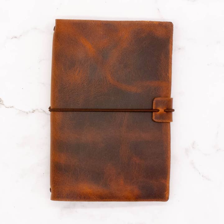 Pocket-Size Leather Traveler Notebook Cover for wholesale by Arbor Trading Post