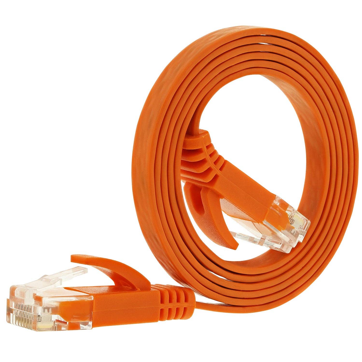 Fosmon - Wholesale Cord - 3ft Cat5e Flat Network Ethernet Patch Cable -Orange0