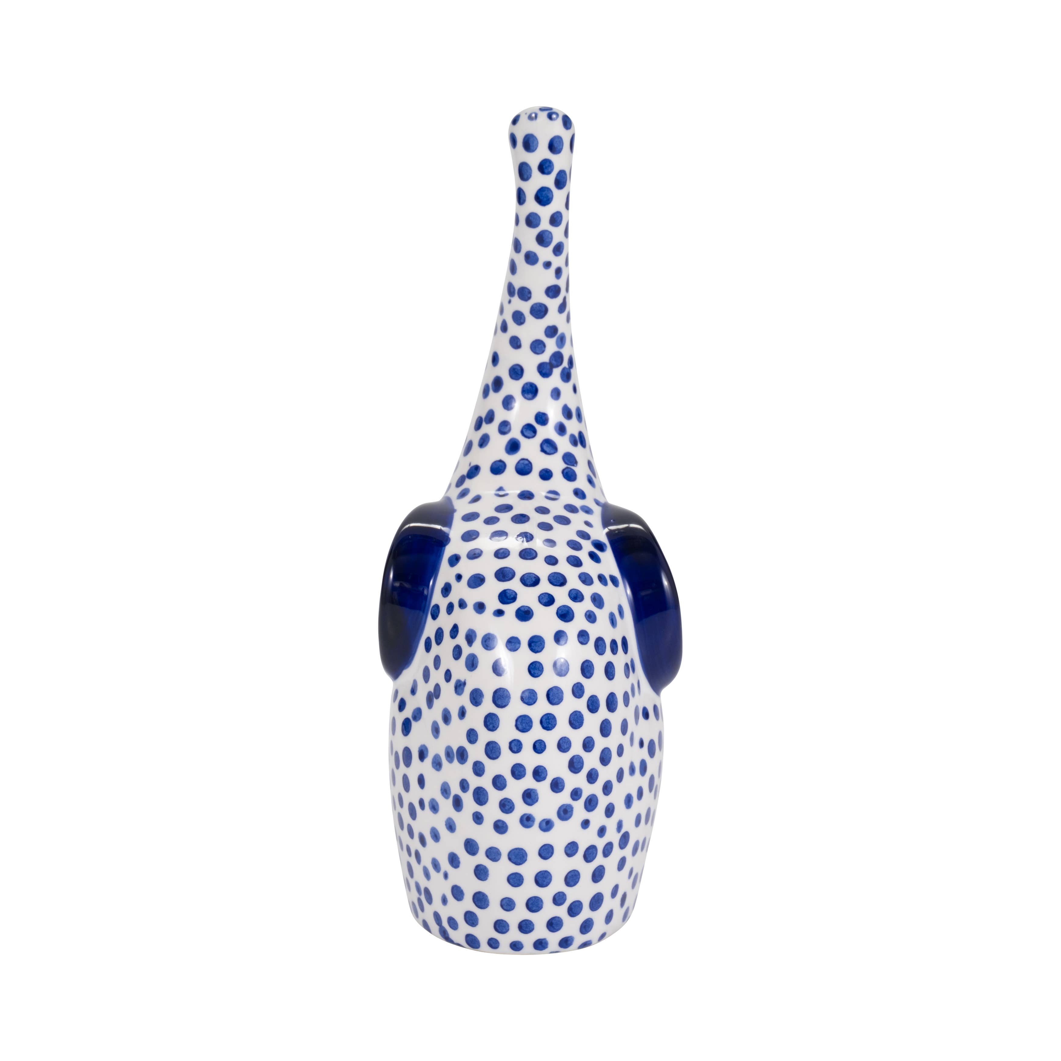 Sagebrook Home - Wholesale Decorative Figurine - Blue/White 8x4 in. Stoneware Hand-Stamped Trunk Up Elephant6