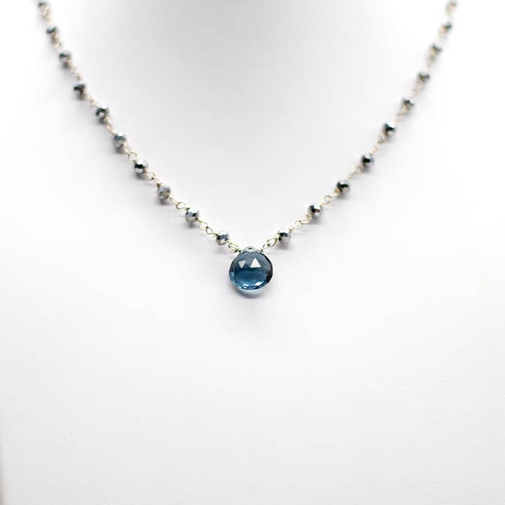Susan Roberts Jewelry - Wholesale Pendant/Charm Necklace - Blue Quartz Waterfall Silver Necklace1