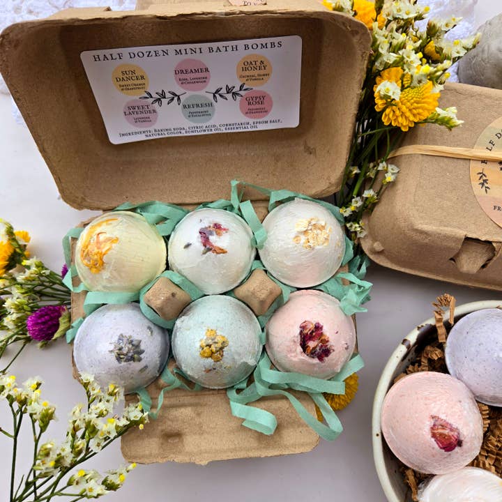 Half Dozen Mini Bath Bombs | Spring Easter Gift Set for wholesale by Gnat and Bee