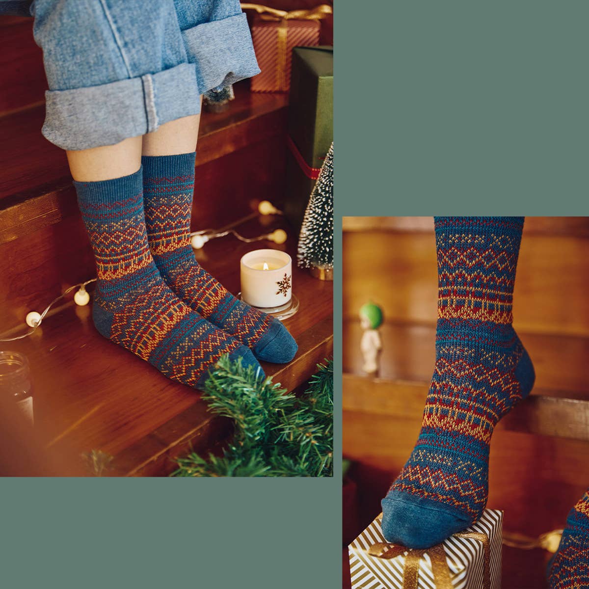 7DAYSSOCKS - Wholesale Socks - Women's - Women’s Winter Thick Knit Nordic Jacquard Cabin Crew Socks6