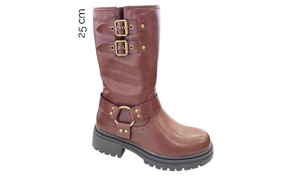 Bolero Piel - Wholesale Boots - Women's - Biker Boot with Buckles