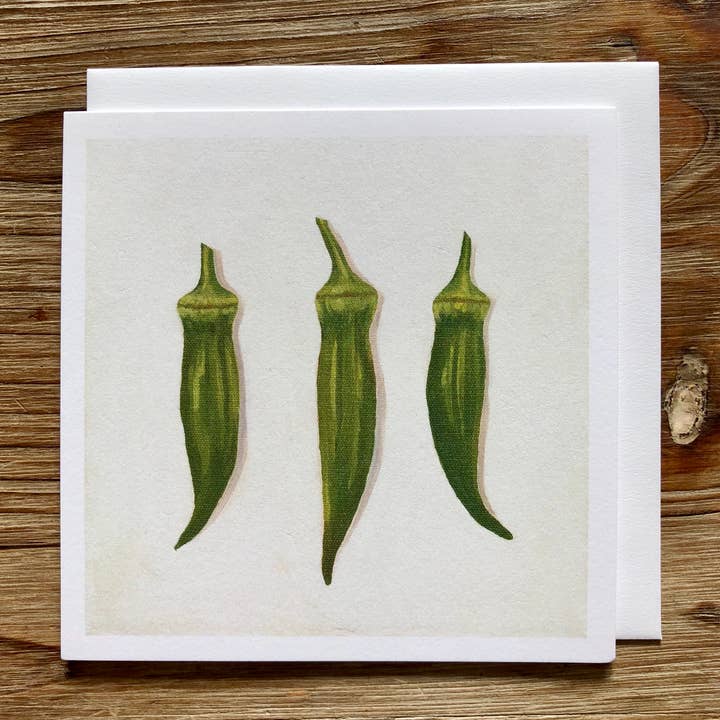 Three Okra Any Occasion Card for wholesale by Come Alive Studio