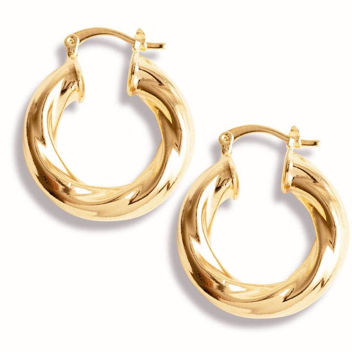 Gold Twist Hoop for wholesale by The Views & Co