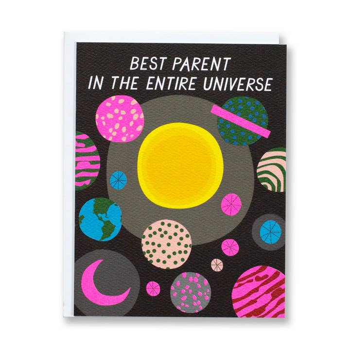 Best Parent in the Entire Universe Note Card for wholesale by Banquet Workshop